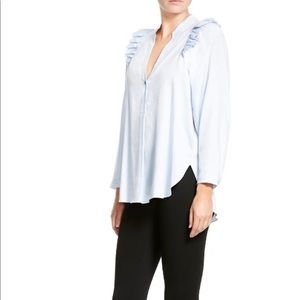 WOMENS RUFFLED LONG SLEEVED BLOUSE NWOT